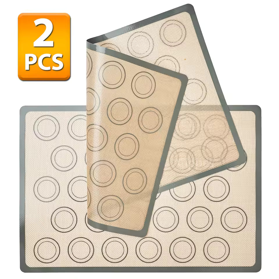 2-Pack Silicone Baking Mats - Non-Stick Reusable Air Fryer Liners, BPA-Free Oven Sheets